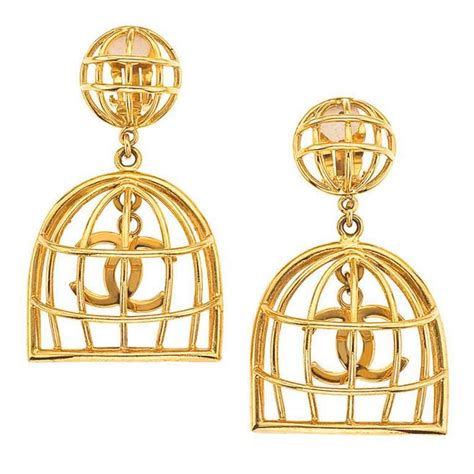 chanel birdcage earrings for sale|vintage bird cage earrings.